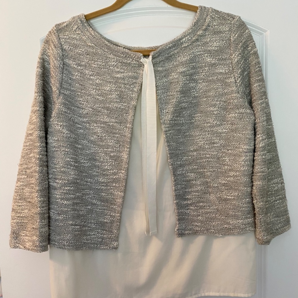 Anthropologie Postage Stamp Small sweater/blouse grey - Picture 6 of 6